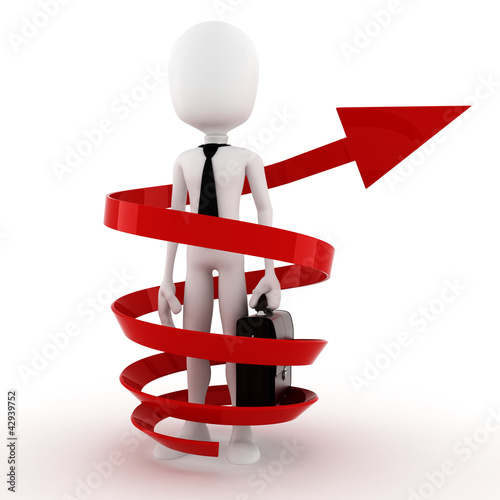 Illustration: 3d man bussiness success concept 3d man bussiness success concept