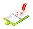 vector icon diary and color pencil