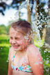 girl having fun outdoor with water