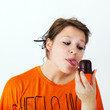 Woman with chocolate