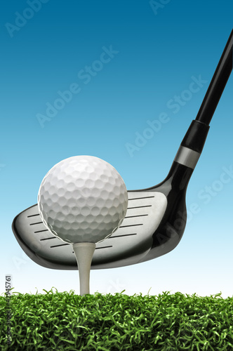 Photo: golf ball on tee golf ball on tee