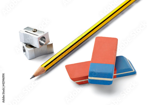 Photo: pencil eraser sharpener school education pencil eraser sharpener school education