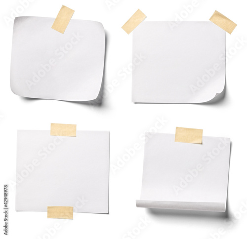 Photo: white note paper office business white note paper office business