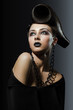 Foto: Beautiful lady with an improbable hairdress Beautiful lady with an improbable hairdress