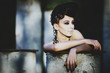 Foto: Beautiful lady with an improbable hairdress Beautiful lady with an improbable hairdress