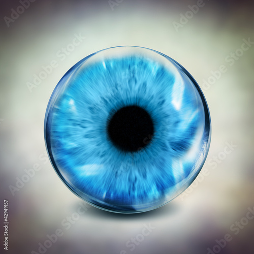Illustration: glass blue eye glass blue eye