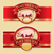 pork label with pig