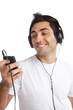 Man Listening Music on Mp3 Player