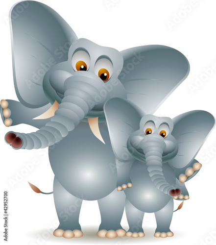 Vektor: romance adult elephant with baby elephant romance adult elephant with baby elephant