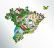 Map of Brazil with all capitals. Cities of Brazil.