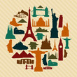 Vector: World landmark silhouettes set World landmark silhouettes set