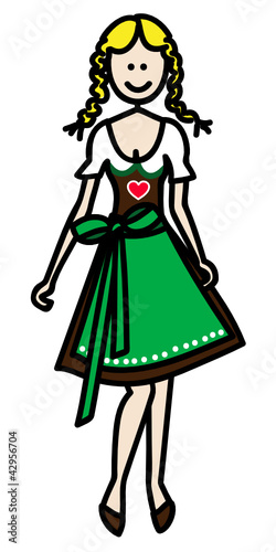 Vektor: Frau mit Dirndl Frau mit Dirndl