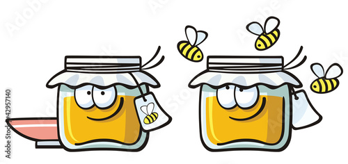 Vektor: cute foods - honey cute foods - honey