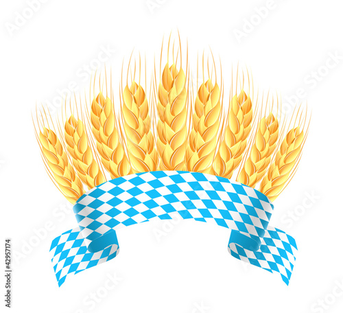 Vektor: Bavaria banner with wheat ears Bavaria banner with wheat ears