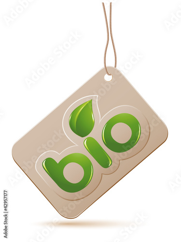 Vektor: Label bio sign with leafs Label bio sign with leafs