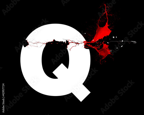 Illustration: Q - Lettre - Tuer, violence, exécution symbole Q - Lettre - Tuer, violence, exécution symbole