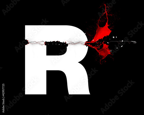 Illustration: R - Lettre - Trajectoire de balle R - Lettre - Trajectoire de balle