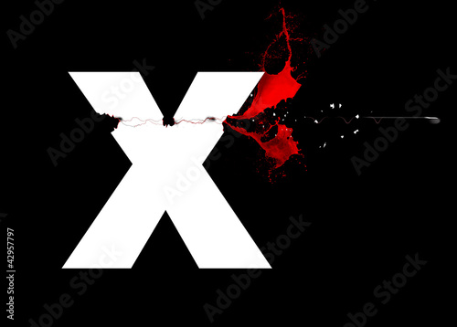 Illustration: X - Lettre - Trajectoire de balle X - Lettre - Trajectoire de balle