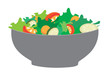 Vector: Bowl with fresh salad Bowl with fresh salad