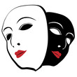 white and black mask