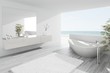 Exclusive Luxury Bathroom Interior by the sea | ocean