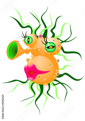 Ilustración: cartoon love virus cartoon love virus