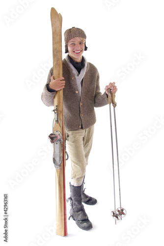 Photo: Historischer Skifahrer Historischer Skifahrer
