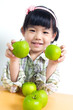 Child with green apple