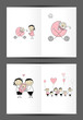 Vector: Newborn postcard, cover and inside page. Design for your print Newborn postcard, cover and inside page. Design for your print
