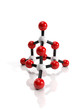 3d illustration: Molecular crystal lattice, visual model