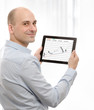 business man using a touch screen device