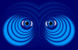 Eyes on a blue background