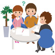 商談する男女