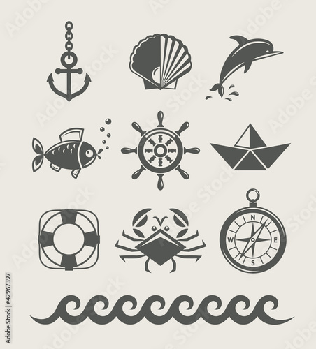 Vector: sea and marine symbol set of icon vector illustration isolated sea and marine symbol set of icon vector illustration isolated