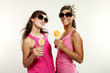 Photo: two beautiful girl, portrait on studio two beautiful girl, portrait on studio