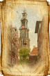 streets of Old Amsterdam made in retro style