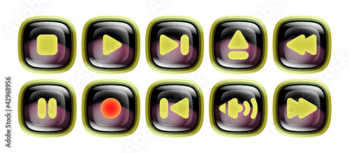 Vector: Digital Player Button Set – Black Dew Digital Player Button Set – Black Dew