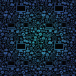 vector seamless pattern with technology icons