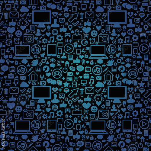 Vector: vector seamless pattern with technology icons vector seamless pattern with technology icons