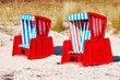 Beach chair on the Baltic Sea coast