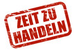 Grunge Stempel rot ZEIT ZU HANDELN