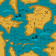 Vector: Seamless adventure map pattern Seamless adventure map pattern