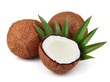 Sweet coconut with leaf