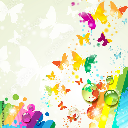Vector: Colorful background with butterfly Colorful background with butterfly