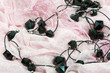 black beads on pink