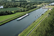 Péniche, écluse de Kœnigsmacker, Moselle (57)