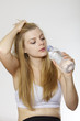 Thirsty young woman