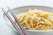 Spaghetti sauteed with vegetables