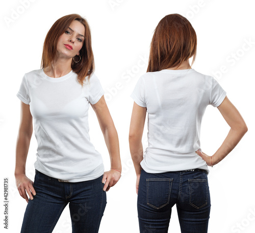 Photo: Sexy female wearing blank white shirt Sexy female wearing blank white shirt