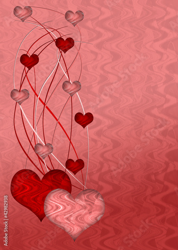 Illustration: Pink and red heart background Pink and red heart background